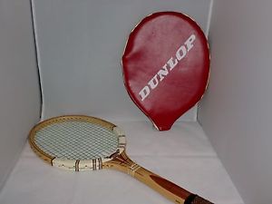 VINTAGE DUNLOP MAXPLY FORT MEDIUM 4 3/4 WOOD TENNIS RACKET W/COVER ENGLAND