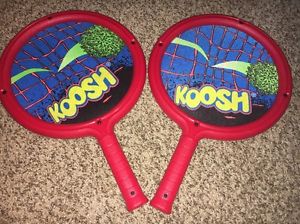Koosh Paddle Set of 2 OddzOn 1991 Game Racket Family Fun Vintage 90's Toy