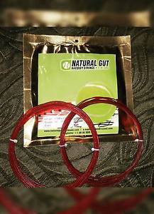 (3) SETS 16G 100% "PREMIUM" NATURAL GUT IN "RED COLOR" TENNIS RACQUET STRINGS