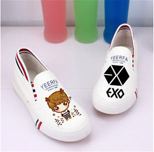 K-POP EXO XOXO Canvas Shoes Sneaker Lay LUHAN Kris slip on Casual Sneakers #4