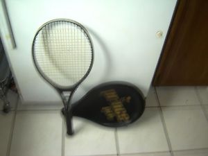 Vtg PRINCE PRO Racquet Tennis Racket 110 OVERSIZE OS 4 1/2 grip WITH COVER