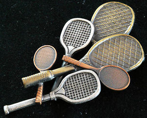 Tennis Pin (Costume Jewelry) Tri-Color [Pewter/Copper/Brass]