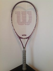 Wilson Purple And White Hope Tennis Raquet With Cover