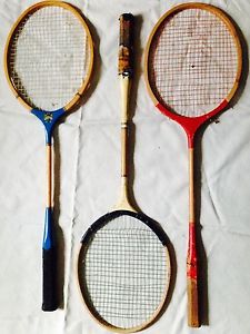 Lot Of 3 Vintage c.1950 Badminton Racquets Including Victoria