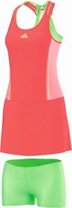 adidas Mujer Tanque Tenis + Corto adizero Vestido verde rojo