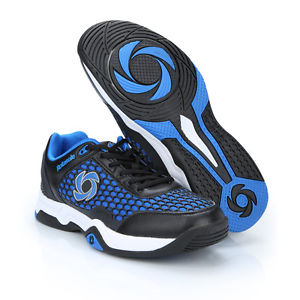 Lot of 12 Rotasole Men's Court Tennis Shoes 9 BLACK/BLUE Rotating Sole Sneakers