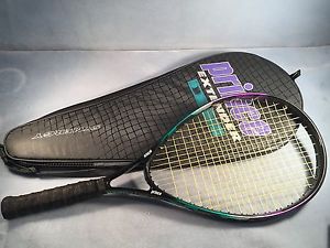 PRINCE CTS SYNERGY EXTENDER STRUNG TENNIS RACQUET GRIP 4 5/8  WITH COVER