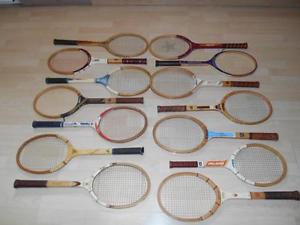 Old Vtg Lot 14 Wood TENNIS RACQUETS Jack Kramer Connors Evert Pancho Gonzales