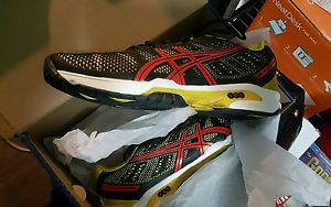 ASICS Gel Solution Speed 2 Black Yellow Red Tennis Shoes