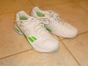 Women Babolat Propulse BPM Tennis Shoes Size 7 M – White, blue, green