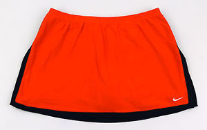 NIKE Womens Orange DRI-FIT Nylon Blend Tennis Skorts STRETCH ~ Sz L (12-14)