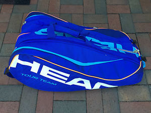 HEAD TOUR TEAM 12 PACK MONSTERCOMBI TENNIS RACQUET BAG - BLUE/ORANGE/WHITE