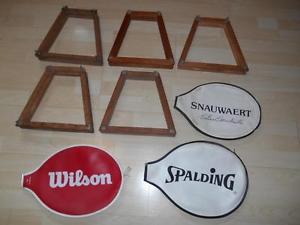 Old Vtg Lot  8 Wood Tennis Racquet Frames & Head Covers Jackets Accessories