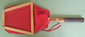 Vintage Wilson Billie Jean King Autograph Tennis Racket - Wood Press and Cover!