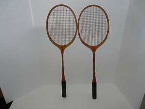 Lot of 2 Spalding Monogram Badminton Racquets Racket Wood
