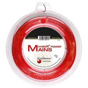 Kirschbaum Cuerdas de tenis HYBRIX ENERGÍA MAINS rojo 110m grosores diferentes