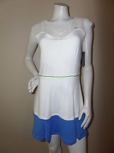 Nike Dri-Fit Tennis Serena William white-Blue pleated M NWT