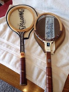 Lot Of Two Vintage Tennis Rackets Spalding And Wilson Chris Evert