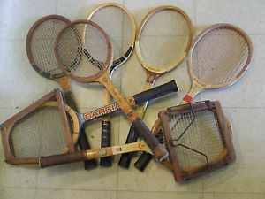 Lot of (7) Old Wooden Tennis Racquets - J. Kramer Don Budge, etc 1940's-50's