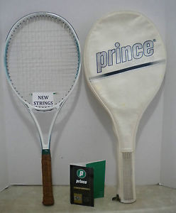 Prince Tri Comp 110 OS Tennis Racquet Racket 4 3/8 + NEW STRINGS - EUC
