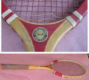 Excellent 1920's Wood Tennis Racquet Racket SPALDING 