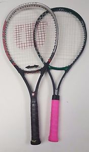 Wilson Lot of 2 Tennis Racquets 4 3/8 Pro Kennex Power Innovator Used