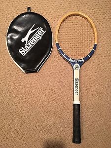 Vintage Slazenger Wooden Tennis Racket With Cover