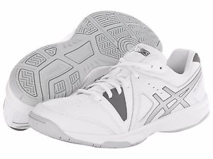Asics Men`s Gel-Gamepoint Tennis Shoes White and Charcoal