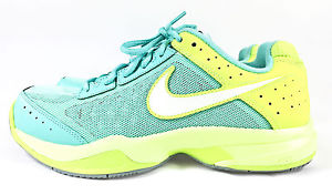 Nike Mens Air Cage Court Tennis Shoes Vibrant Aqua Volt Yellow US 11 M