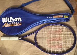 WILSON GRAPHITE AGGRESSOR 95 HIGH BEAM SERIES TENNIS RACQUET 95 Sq In W/ CASE