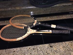 Wilson Jack Kramer Pro And Flight Model Wood Tennis Rackets
