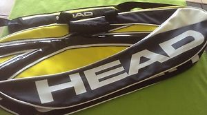 Head Tennis Gear Bag Black White Silver Yellow Insulated Padded Shoulder Strap