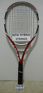 Head Flexpoint Fire MP 102 Tennis Racquet Racket 4 3/8 - NEW HYBRID STRINGS/GRIP