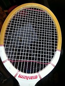 Winfield Tennis Racquet, Wood, Fiber Reinforced, 7-Ply Lamination.