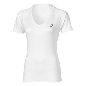 Asics Mujer Tenis Top Club cuello de pico Parte superior blanca