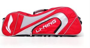 Li-Ning red Badminton Racket Equipment Bag Racquet Sports Storage Triple bags