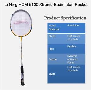 New Li-ning HCM 5100 Xtreme badminton Racquet with bag sports game