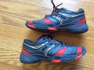 BABOLAT Boys Youth Tennis Shoes Red Black Size 4 Gently Used Michelin Soles
