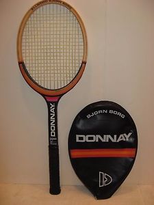 VINTAGE DONNAY WOOD WOODEN TENNIS RACQUET BJORN BORG BELGIUM ALLWOOD 4L