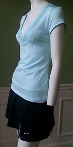 Lot of 2 Women's Nike Dri-Fit Tennis Running Outfit Skirt/Shirt SZ M Black/Green