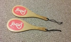 Set of 2 1979 Vintage Jokari Champ Model Racquetball Paddles / Wood Racquets