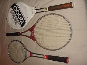 LOT of 3 VINTAGE WILSON METAL RACKETS - EXTRA, T2000, T3000 - VG SHAPE - LOT IUG