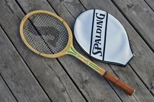 Vintage Rosie Casals Signature Wood Spalding Tennis Racquet + Cover