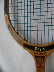 TAD DAVIS DUKE vtg Tennis racquet wood composite handle unique find with case