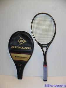 VINTAGE 1980s JOHN MCENROE DUNLOP GOLD MODEL MID SIZE TENNIS RACQUET RACKET CASE