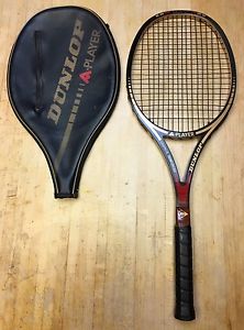 Vtg Dunlop XLT A-Player Graphite Reinforced Tennis Racquet 4 3/8 (WITH Case)