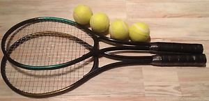 Set of two tennis racquet with balls and bags. Good quality for the amateur game