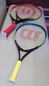 Set of 3 Wilson Volt 25s 7/8" and 23 5/8" Adult/Junior Oversize Tennis Racquets