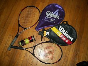 Wilson Pro staff 26/Pro Kennex Advance Pro 110 Tennis Racquet -With 2 balls