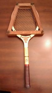 Vintage Spalding YoungStar Wood Frame Tennis Racquet with frame.